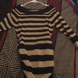 Black and nude tunic sweater